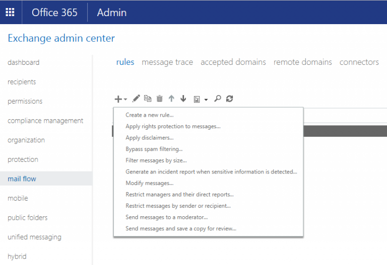 Export and Import Transport Rules in Exchange Online