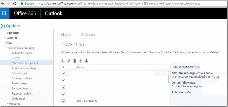 Outlook rules is Inbox Rules in Outlook Web App