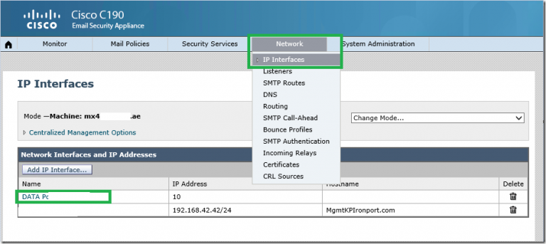Change Hostname of IronPort Appliance in a Cluster