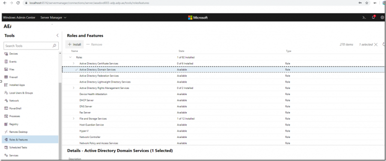 Installing Windows Admin Center