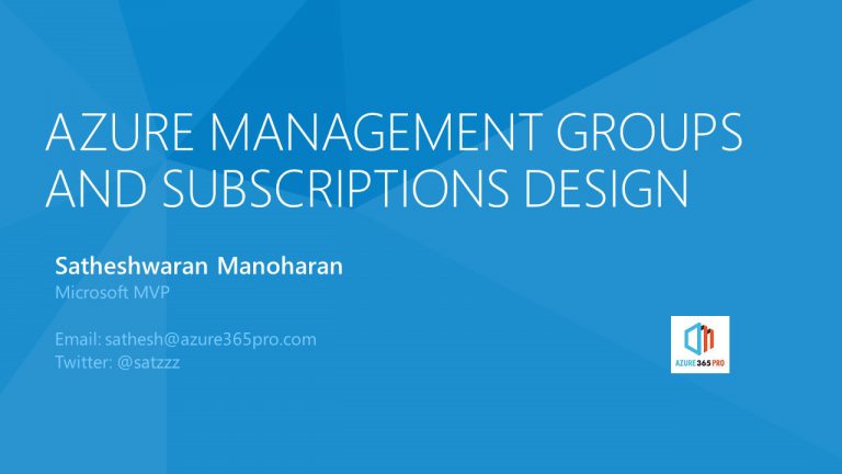Azure Management Groups and Subscriptions Design