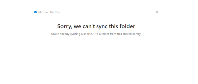 You are already syncing a shortcut to a folder from this shared library