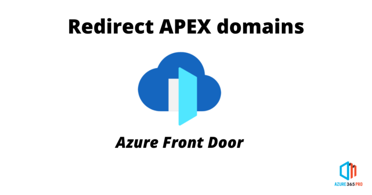 Redirect APEX domain to www using Azure Front Door